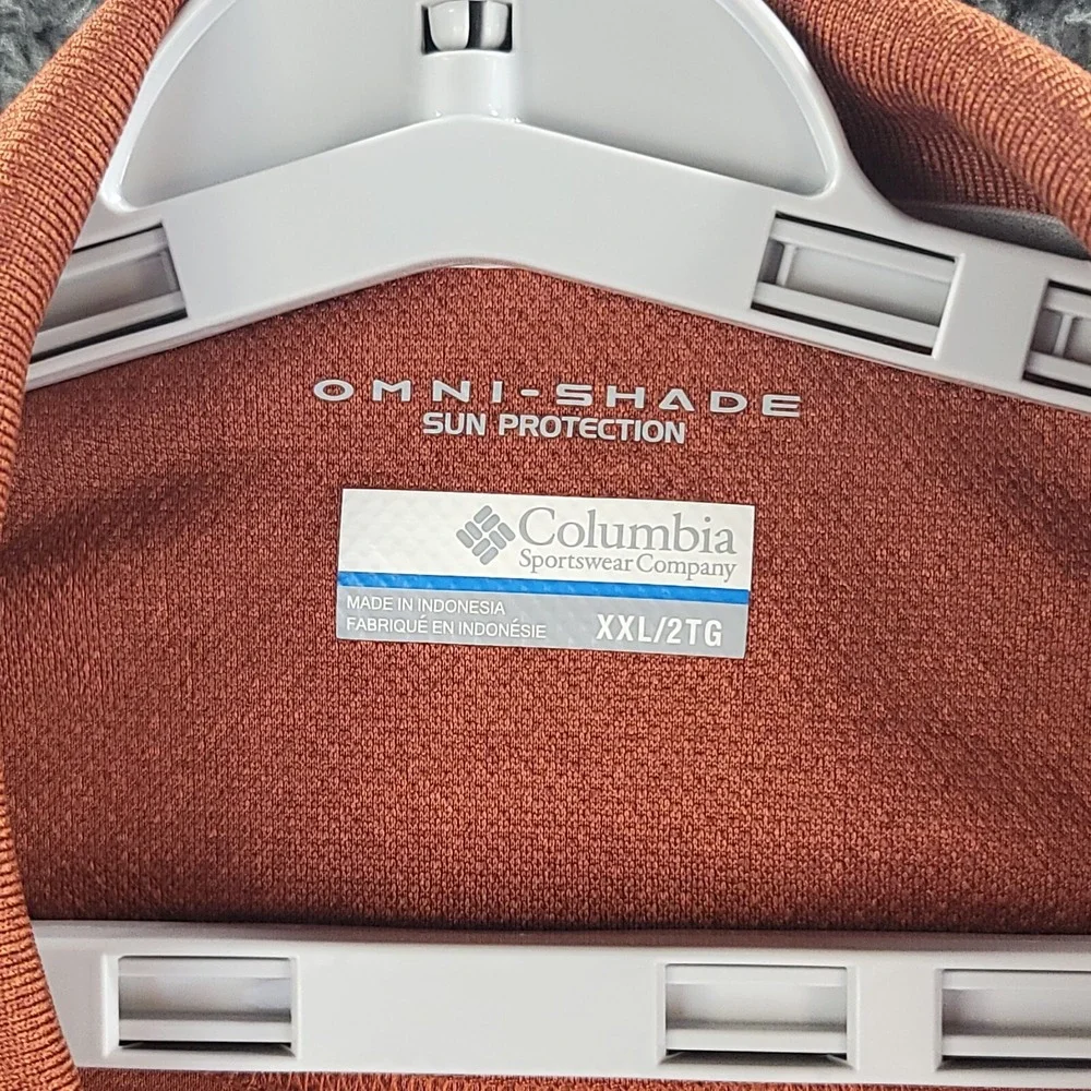 Columbia Omni Shade Polo Shirt‎ Orange Mens 2XL Short Sleeve Casual Fishing